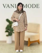 ست شومیز شلوار گل گچی کد g914 02