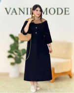 ماکسی لینن آستین پاگون کد g891 02