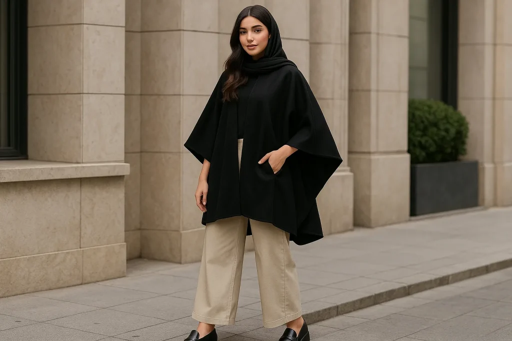 با مانتو پانچ چه شلواری بپوشیم