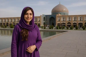 ست رنگ مو با لباس بنفش