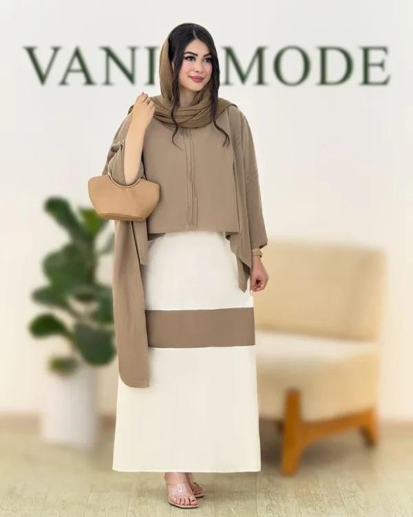 ست رویه سارافون لینن کمربنددار کد g804