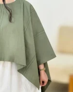 ست رویه سارافون لینن کمربنددار کد g804 07_1