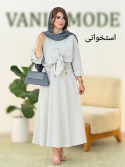 ست شومیز آستین دکمه خور و دامن زیپ دار کد g949