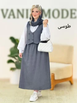 ست شومیز جلیقه دامن بهاری کد g950