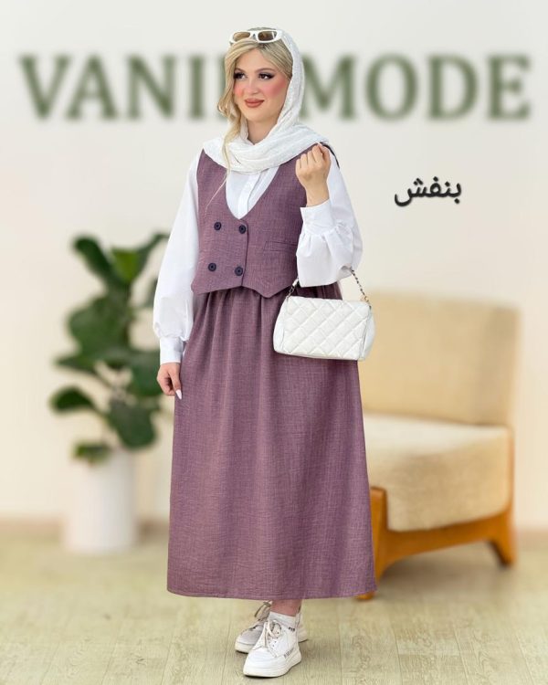 ست شومیز جلیقه دامن بهاری کد g950