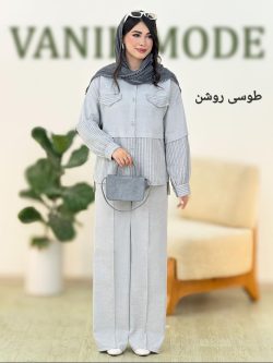 ست شومیز شلوار تیکه دوزی کد g953