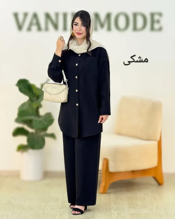 ست شومیز شلوار دکمه دار کد g911