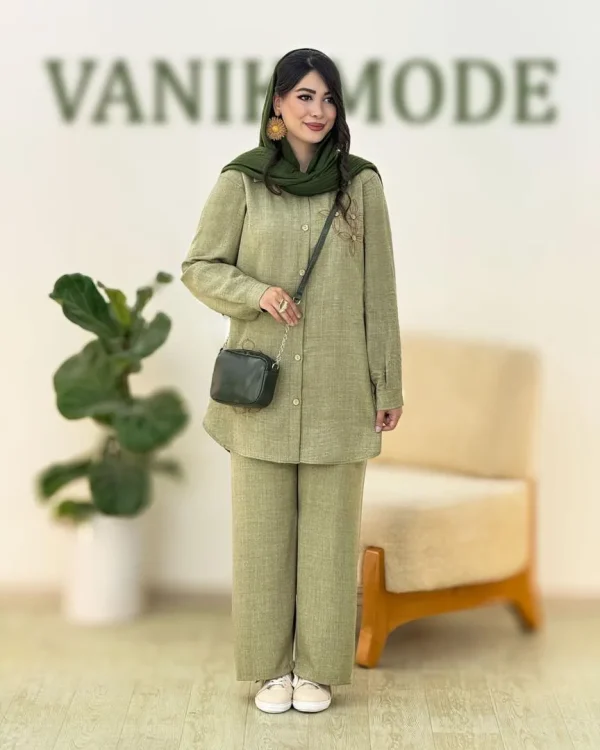 ست شومیز گلدوزی و شلوار راسته کد h28