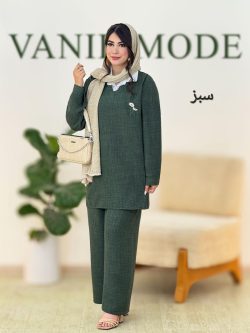 ست شومیز یقه سفید و شلوار کمرکش کد g889