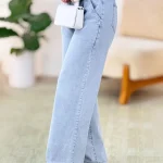 شلوار جین نیم بگ کمر کش کد g682