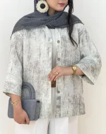 شومیز آبرنگی گازوئیلی کد h23 03_3
