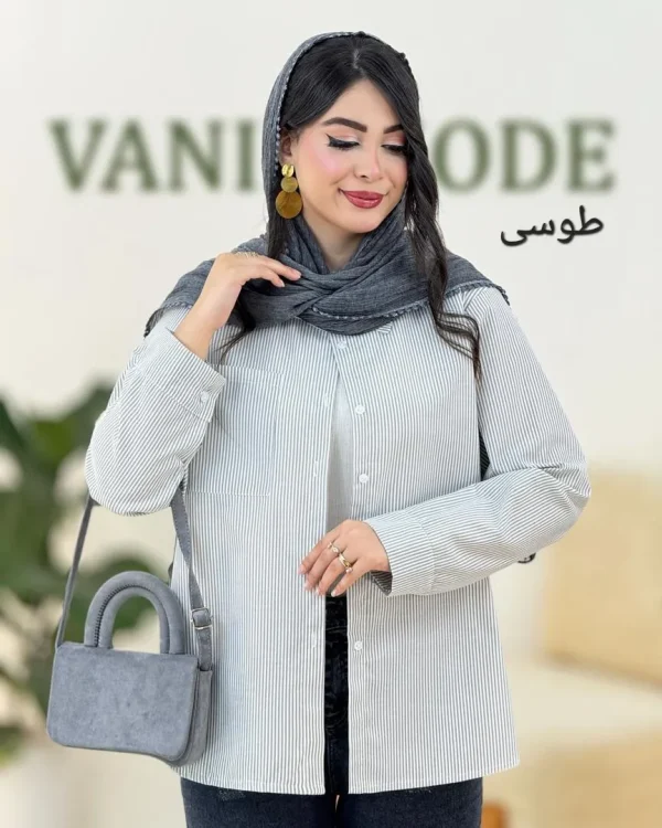 شومیز تترون آستین دکمه خور کد g998