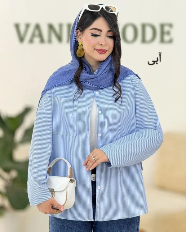 شومیز تترون آستین دکمه خور کد g998