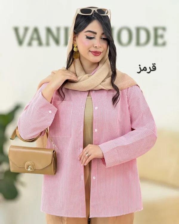 شومیز تترون آستین دکمه خور کد g998