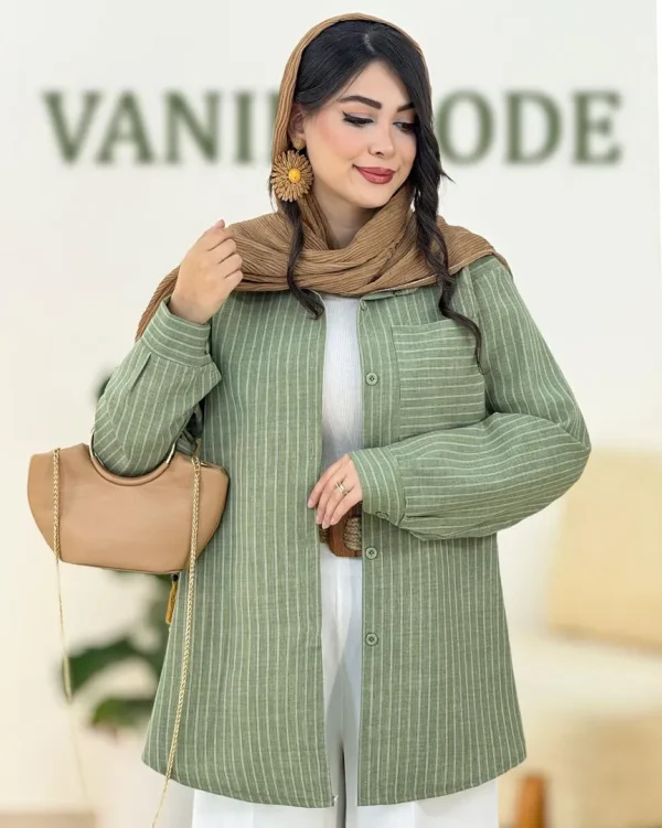 شومیز راه راه کوک دوزی کد g968
