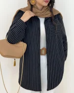شومیز راه راه کوک دوزی کد g968 04_4