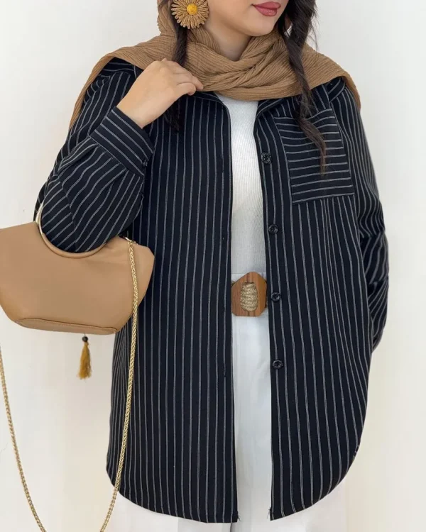 شومیز راه راه کوک دوزی کد g968