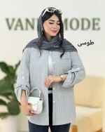 شومیز لینن راه راه کد g995 (4)_4
