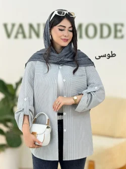 شومیز لینن راه راه کد g995