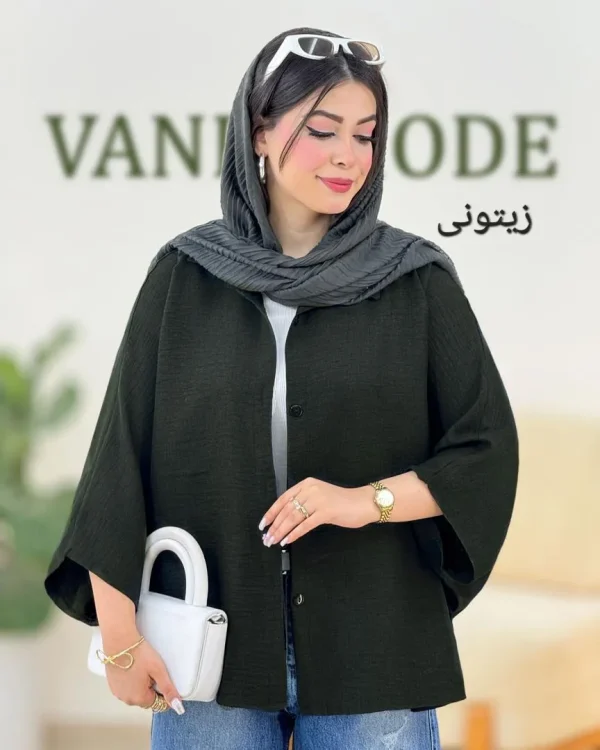 شومیز پانچ آستین پاکتی کد g943