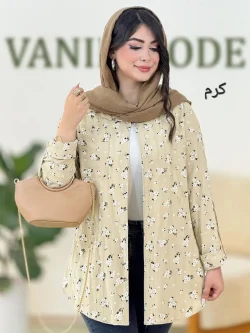 شومیز کریشه گل گچی کد g961