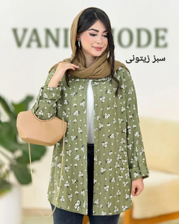 شومیز کریشه گل گچی کد g961