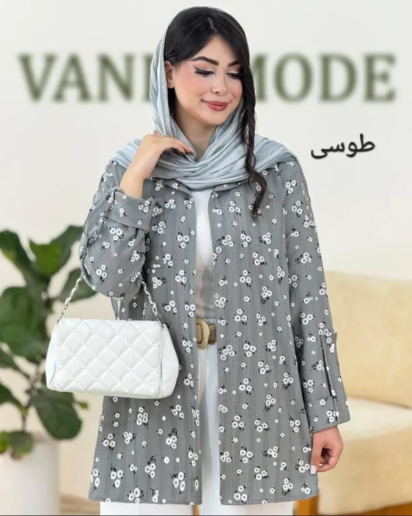 شومیز کریشه گل گچی کد g961