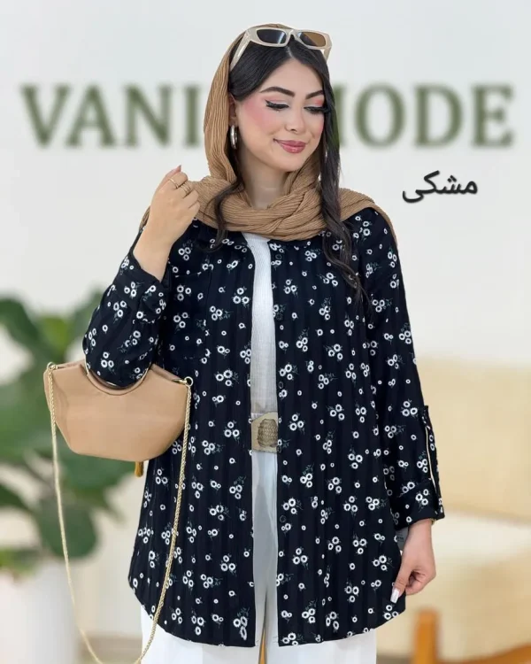 شومیز کریشه گل گچی کد g961