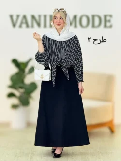 شومیز گره دار دامن پشت کش کد g850