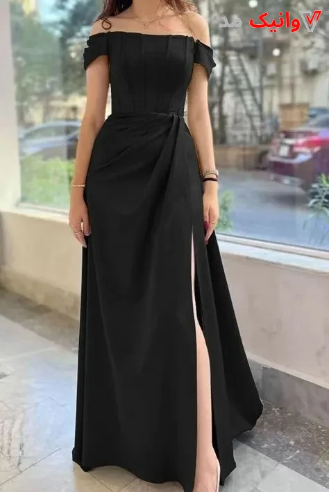 لباس مجلسی ماکسی با دنباله کوتاه