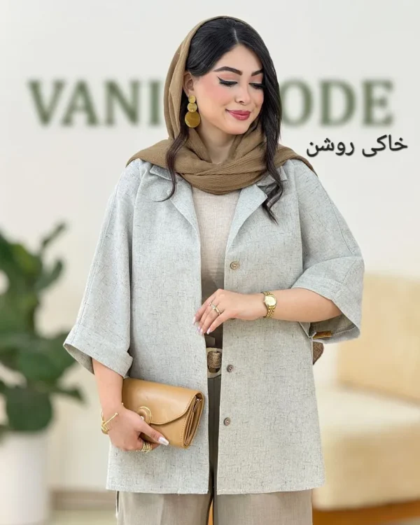 مانتو اسلپ آستین پاکتی کد g846