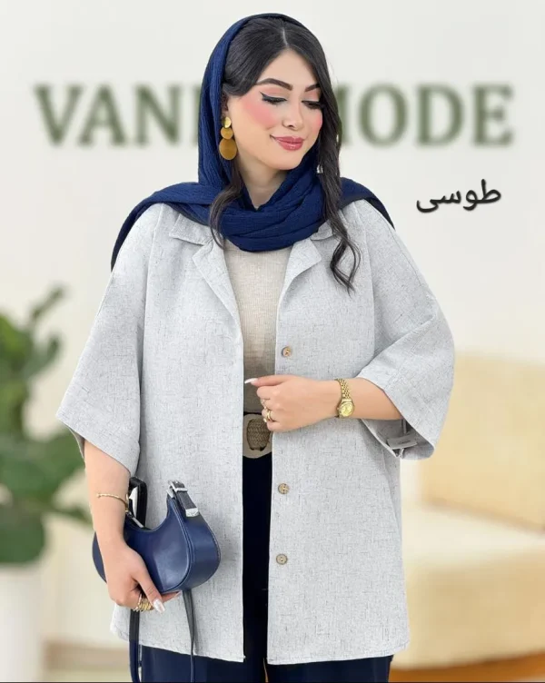 مانتو اسلپ آستین پاکتی کد g846