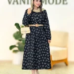 ماکسی سه دکمه شانتون کمربنددار کد g905