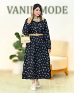 ماکسی سه دکمه شانتون کمربنددار کد g905 07