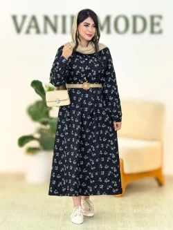 ماکسی سه دکمه شانتون کمربنددار کد g905