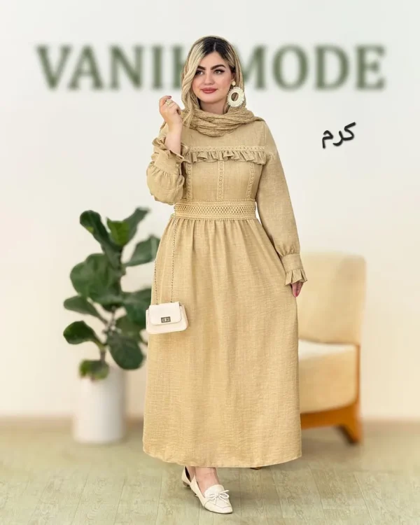 پیراهن گیپور یقه گرد کد g882