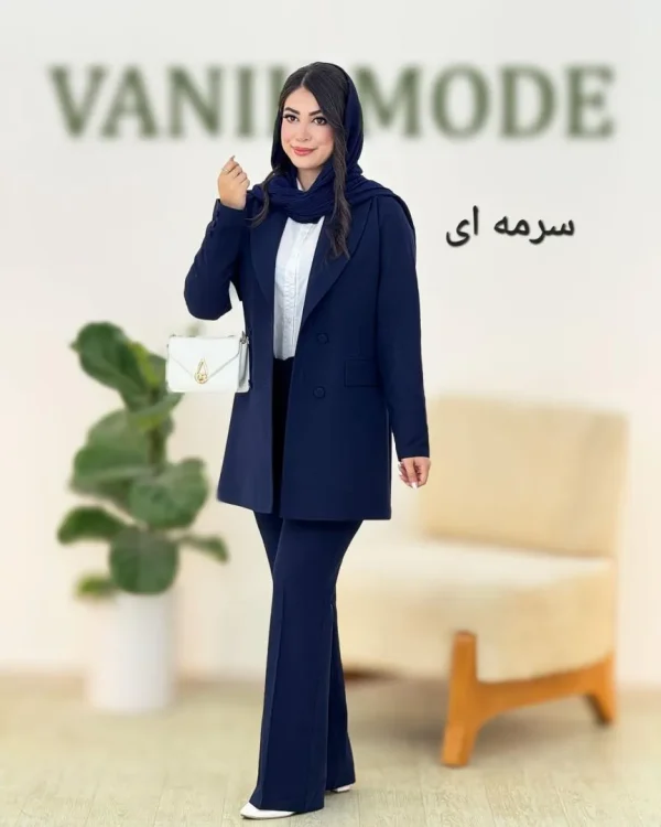 کت شلوار بلیزر لینن کد g865