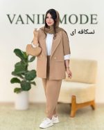 کت یقه انگلیسی و شلوار پیلی دار کد g892
