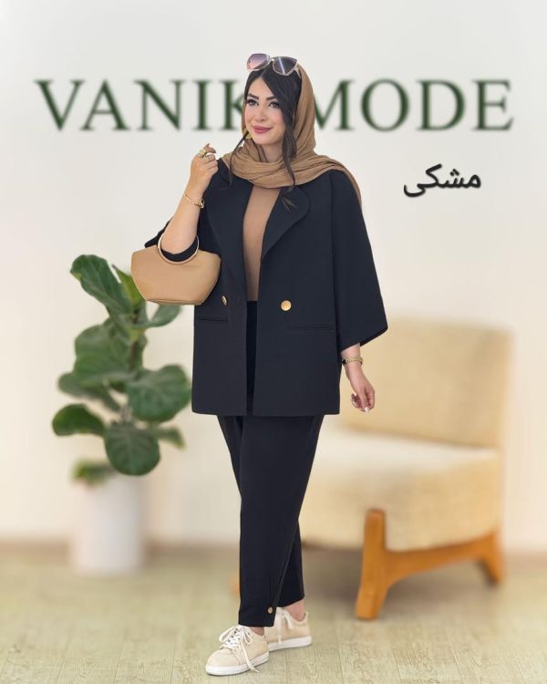 کت یقه انگلیسی و شلوار پیلی دار کد g892