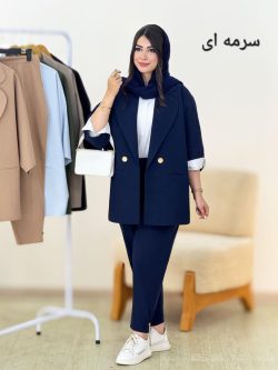 کت یقه انگلیسی و شلوار پیلی دار کد g892