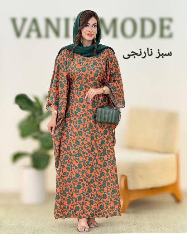 پیراهن پانچ یقه گرد گلدار کد h13