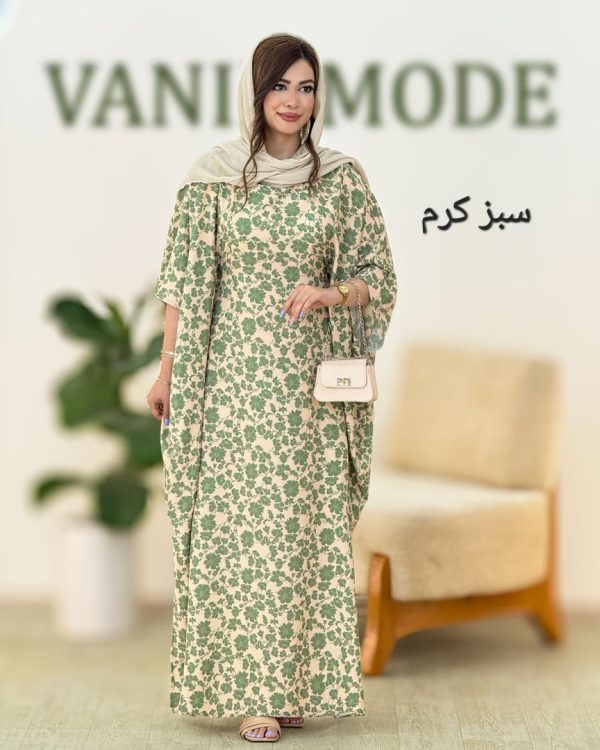 پیراهن پانچ یقه گرد گلدار کد h13