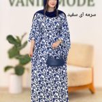 پیراهن پانچ یقه گرد گلدار کد h13