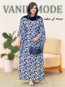 پیراهن پانچ یقه گرد گلدار کد h13