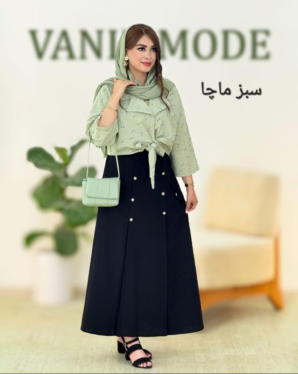 ست شومیز کراش و دامن کرپ کد g869