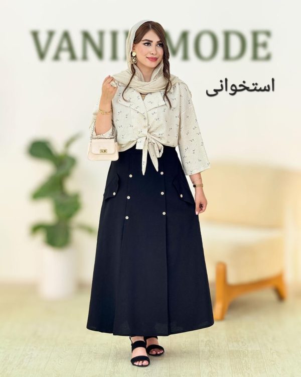 ست شومیز کراش و دامن کرپ کد g869