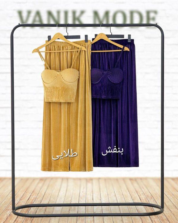 ست نیم تنه شلوار مخمل کبریتی کد h29