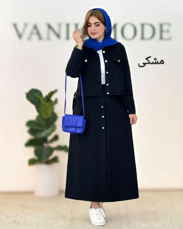 ست کراپ کت و دامن لینن کد h74