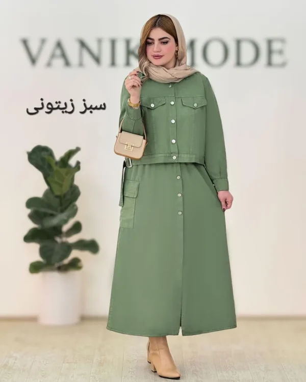 ست کراپ کت و دامن لینن کد h74