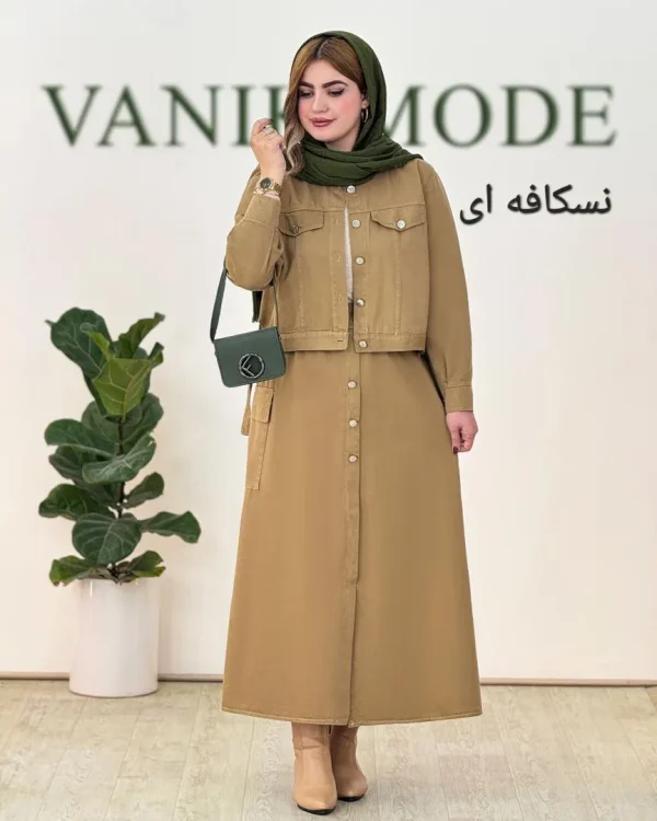 ست کراپ کت و دامن لینن کد h74